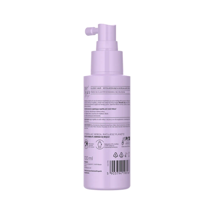 Mgiełka do włoasów wygładzająca przeciw elektryzowaniu, Glossy Hair, Neboa, 100ml