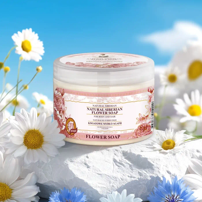 Kwiatowe Mydło do Ciała i Włosów, Babuszka Agafia, 500ml
