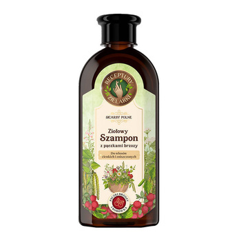 Szampon ziołowy do włosów cienkich i zniszczonych pączki brzozy i borówka, Receptury Zielarki, 350 ml