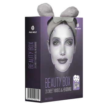 Zestaw Beauty Box 2x maseczka do twarzy + opaska, Pax Moly