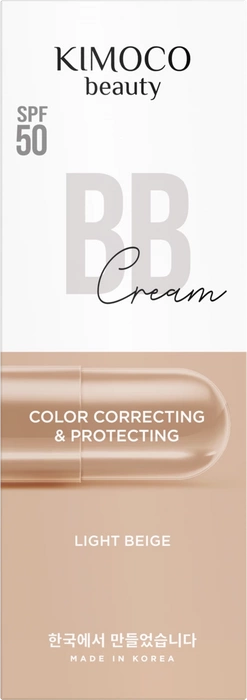 Krem do twarzy BB Light Beige, jasny beż SPF50, 40 ml, Kimoco Beauty