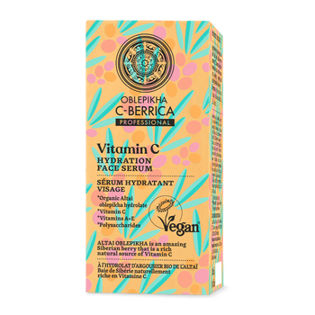 Nawadniające Serum do Twarzy z Witaminą C i Polisacharydami Oblepikha C - berrica, Natura Siberica, 30 ml