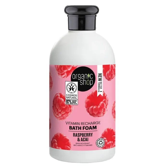 Pianka do kąpieli Maliny & Jagody Acai, Organic Shop, 500 ml