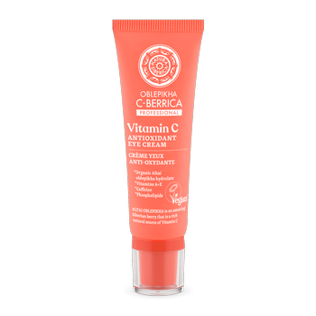 Krem pod oczy antyoksydacyjny z witaminą C i kofeiną, Oblepikha C - berrica, Natura Siberica, 30 ml