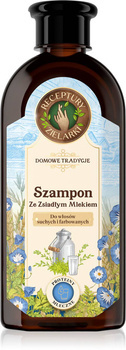 Szampon ze zsiadłym mlekiem do włosów suchych i farbowanych, Receptury Zielarki, 350 ml