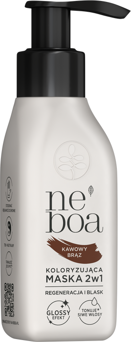 Maska koloryzująca 2w1 kawowy brąz, Neboa, 100 ml
