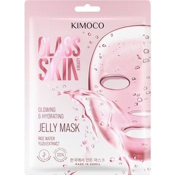 Maska w płachcie rozświetlająco-nawilżająca, Jelly Mask, Glass Skin, Kimoco, 23 ml