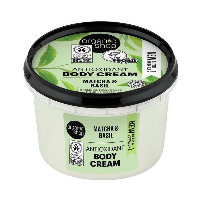 Antyoksydacyjny krem do ciała, Matcha & Bazylia, Organic Shop, 250 ml