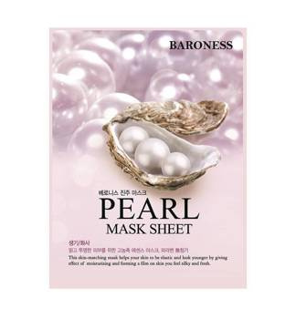 Rozświetlająca maska w płachcie z ekstraktem z pereł, Baroness, 21 g