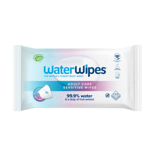 Chusteczki nawilżane dla dorosłych XL, WaterWipes Adult Care 20x30cm 30 szt.