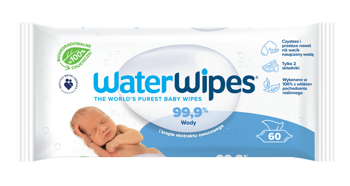 OUTLET Chusteczki nawilżane dla noworodków i niemowląt, WaterWipes 60szt.