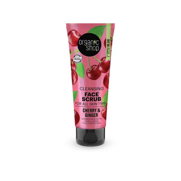 Oczyszczający scrub do twarzy Imbir i Wiśnia, Organic Shop, 75 ml